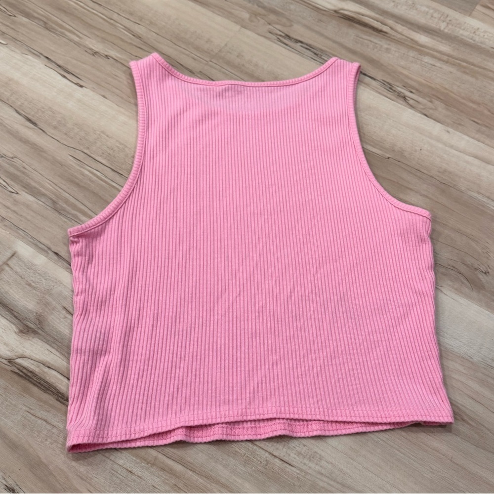PacSun Ribbed Pink Cropped Tank Medium - Picture 5 of 6